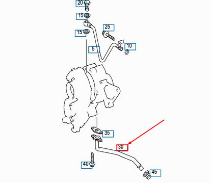 NEW MERCEDES-BENZ C-CLASS W204 OIL LINE A6461800322 ORIGINAL