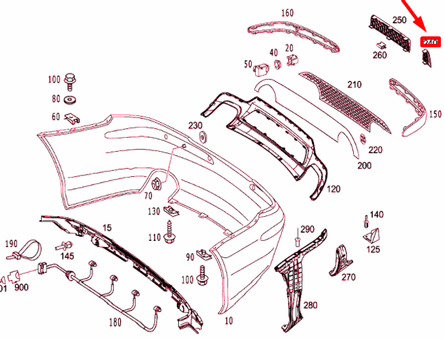 NEW MERCEDES-BENZ SL R230 REAR BUMPER LEFT OUTSIDE GRILLE A2308853953 ORIGINAL