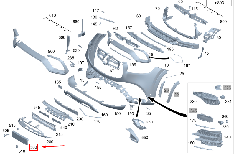 NEW MERCEDES-BENZ GLS X167 FRONT BUMPER LICENSE PLATE HOLDER A1678803305