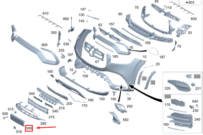 NEW MERCEDES-BENZ GLS X167 FRONT BUMPER LICENSE PLATE HOLDER A1678803305