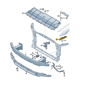 NEW AUDI A6 C8 FRONT LEFT GUIDE SECTION 4K8807283B ORIGINAL