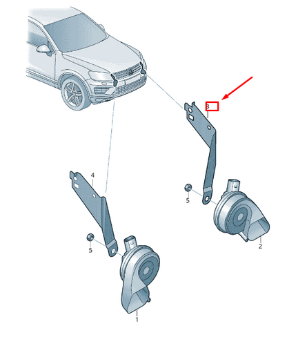 NEW VW TOUAREG 7P MK2 HIGH TONE HORN SIGNAL RETAINER 7P6951182B ORIGINAL