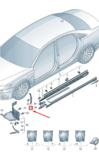 NEW AUDI A8 4N FRONT RIGT STONE CHIP GUARD 4N0853824A