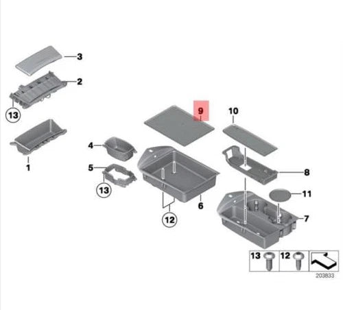 NEW BMW Z4 E89 MAT INSERT STORAGE CENTRE CONSOLE 51169174845 ORIGINAL