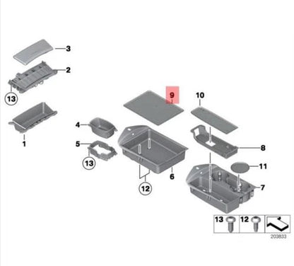 NEW BMW Z4 E89 MAT INSERT STORAGE CENTRE CONSOLE 51169174845 ORIGINAL