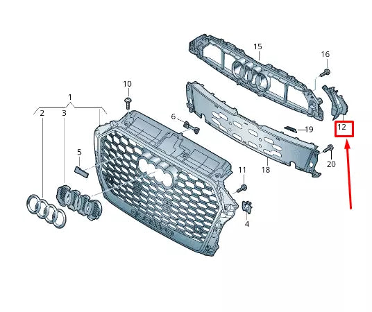 NEW AUDI RS3 LEFT RADIATOR GRILLE COVER 8V5853777B