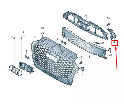 NEW AUDI RS3 LEFT RADIATOR GRILLE COVER 8V5853777B