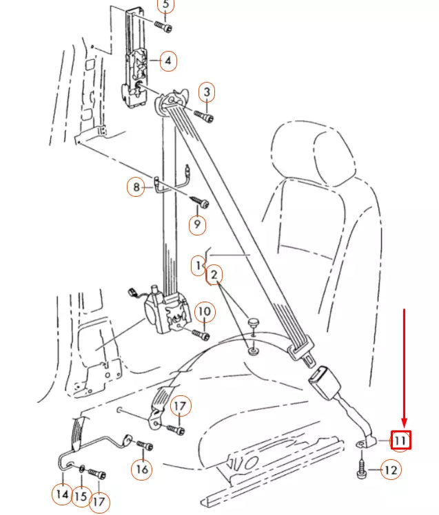 NEW VOLKSWAGEN GOLF 5K MK6 FRONT RIGHT SEAT BUCKLE 1K3857756BDYLZ ORIGINAL