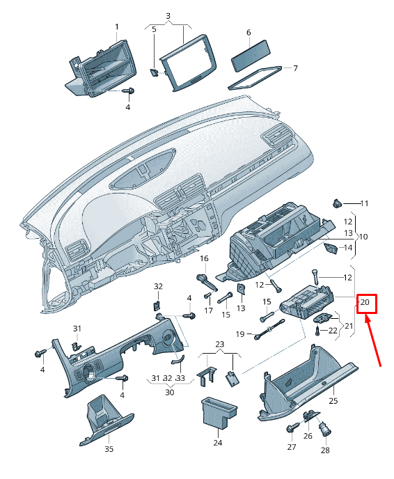 new vw cc 35 service wallet glovebox insert 3c2857285j9b9 original