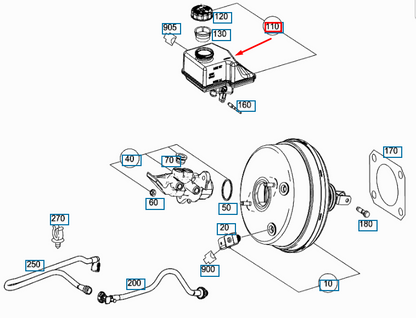 NEW MERCEDES-BENZ GLE W166 POWER BRAKE FLUID TANK RESERVOIR A1664300102 ORIGINAL