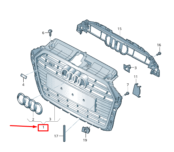 new audi a3 sportback 8v radiator grille 8v3853651bafuq 8v3853651ba fuq original