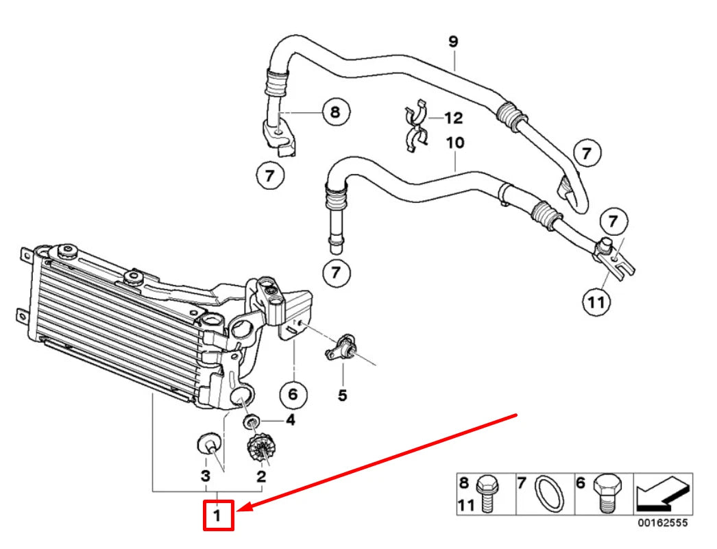 NEW BMW 3 E90 ENGINE OIL COOLER 7521376 17227521376 ORIGINAL