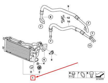 NEW BMW 3 E90 ENGINE OIL COOLER 7521376 17227521376 ORIGINAL