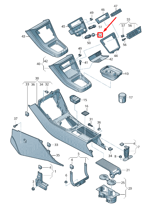 new vw sharan 7n ignition/starter switch dummy cover jkv857140a original