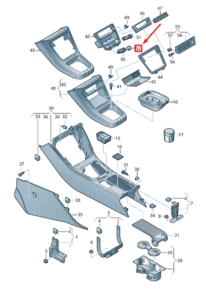 new vw sharan 7n ignition/starter switch dummy cover jkv857140a original
