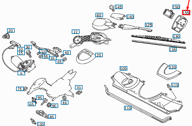 NEW MERCEDES-BENZ SL R129 RAIN SENSOR COVER CAP A12982201359051 ORIGINAL