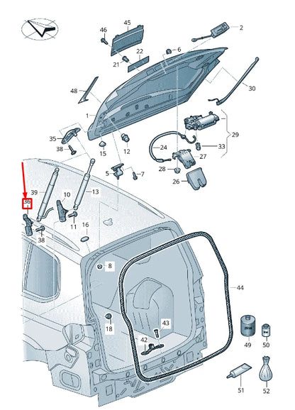 NEW VW TOURAN 5T REAR LEFT DRIVE UNIT BRACKET 5TA827427E