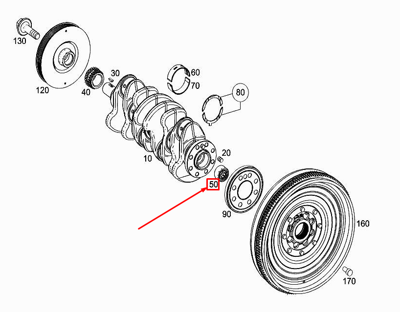NEW MERCEDES-BENZ A W177 CRANKSHAFT NEEDLE BEARING A0039814618 ORIGINAL