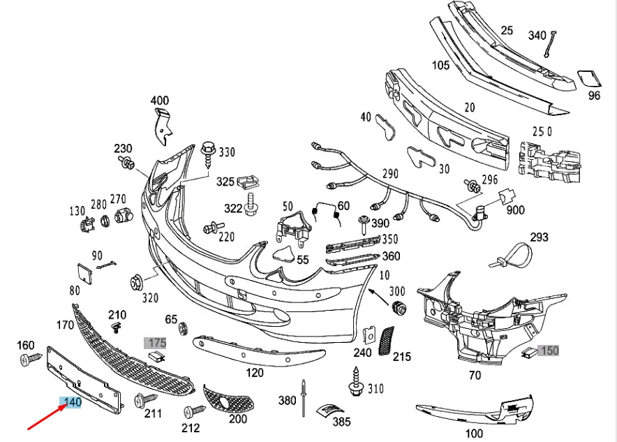 NEW MERCEDES-BENZ SL R230 FRONT LICENSE PLATE HOLDER A23088500819051
