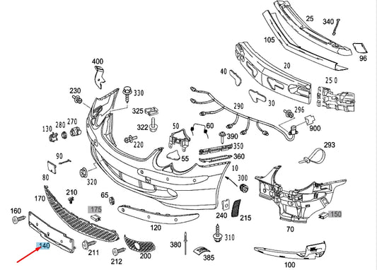 NEW MERCEDES-BENZ SL R230 FRONT LICENSE PLATE HOLDER A23088500819051