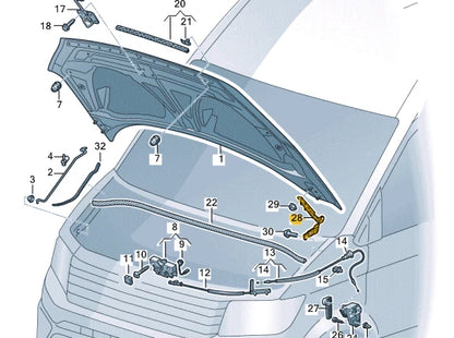 NEW VOLKSWAGEN CRAFTER SZ FRONT RIGHT BONNET HOOD HINGE 7C0823302C