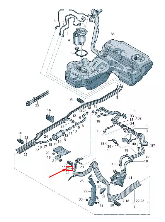 NEW AUDI A6 AVANT C7 FUEL RETURN LINE 4G0201533D