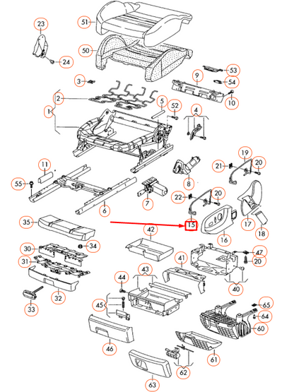 NEW AUDI A4 B7 FRONT LEFT SEAT FRAME RETAINING BAR 8E0881559A ORIGINAL