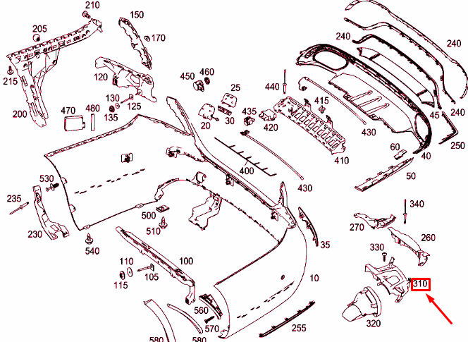 NEW MERCEDES-BENZ E W213 RIGHT EXHAUST TIP BRACKET A2138854001 ORIGINAL