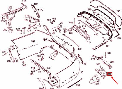 NEW MERCEDES-BENZ E W213 RIGHT EXHAUST TIP BRACKET A2138854001 ORIGINAL