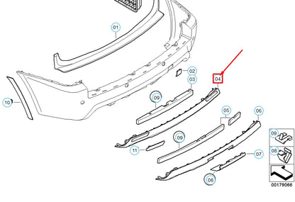 NEW BMW X3 E83 REAR BUMPER M DIFFUSOR 51123417730 3417730 ORIGINAL