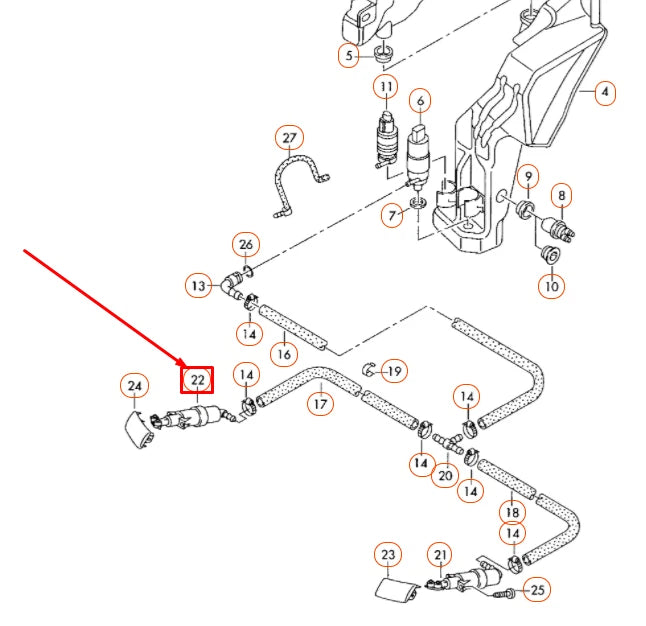 NEW AUDI A4 B7 RIGHT SIDE HEADLIGHT WASHER NOZZLE 8E0955102G ORIGINAL
