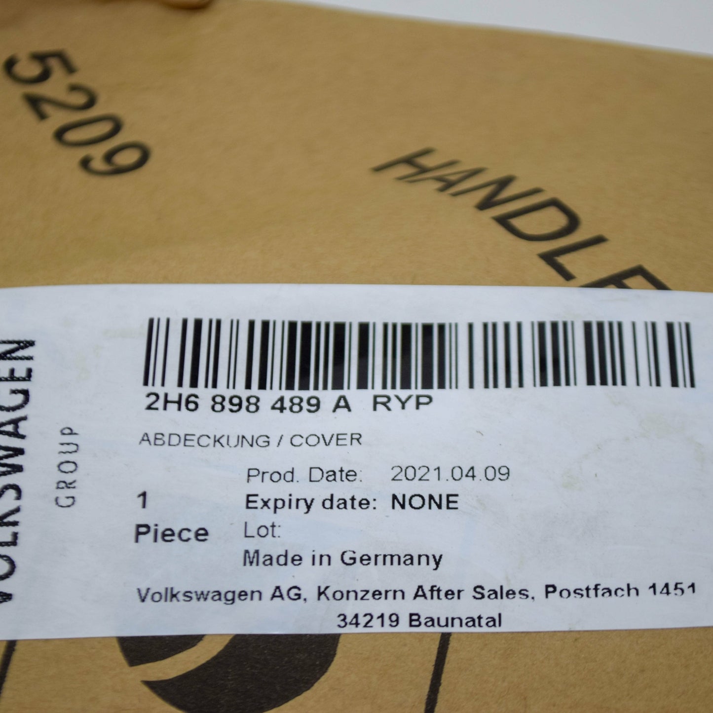 NEW VOLKSWAGEN AMAROK FRONT LEFT FOG LAMP COVER 2H6898489ARYP ORIGINAL