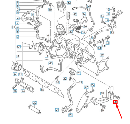 new vw scirocco mk3 exhaust gas turbocharger support bolt n0903487 original