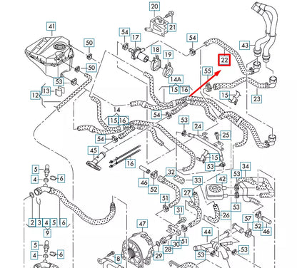 NEW VOLKSWAGEN TOUAREG 7L MK1 RADIATOR COOLANT HOSE 7L0122109F ORIGINAL