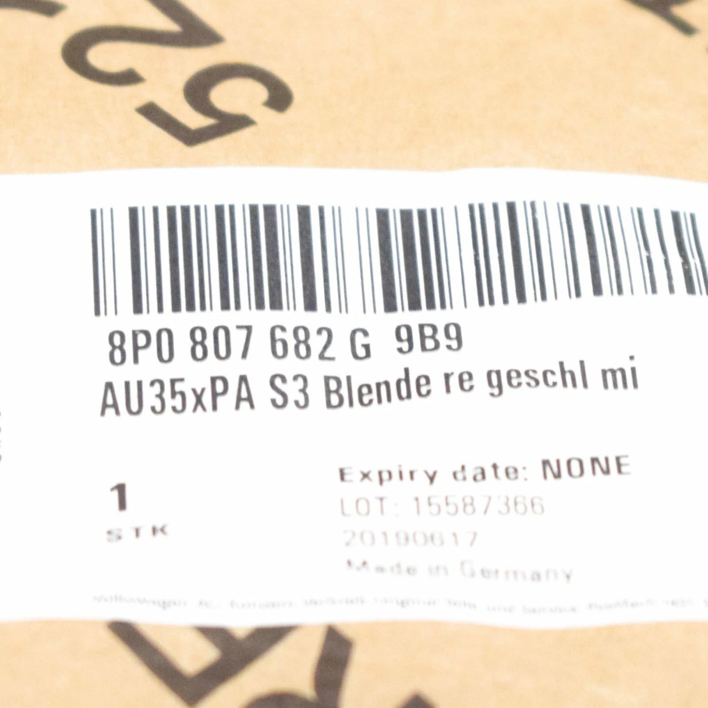 NEW AUDI A3 S3 8P RIGHT FOG LIGHT GRILLE 8P0807682G9B9 8P0807682G