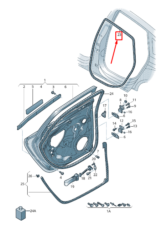 new audi a6 avant c7 rear door sealing rubber 4g5833721a original