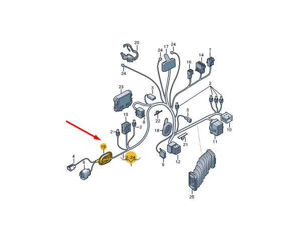 new vw transporter vi t6 front door lock grommet 7h0971905 original