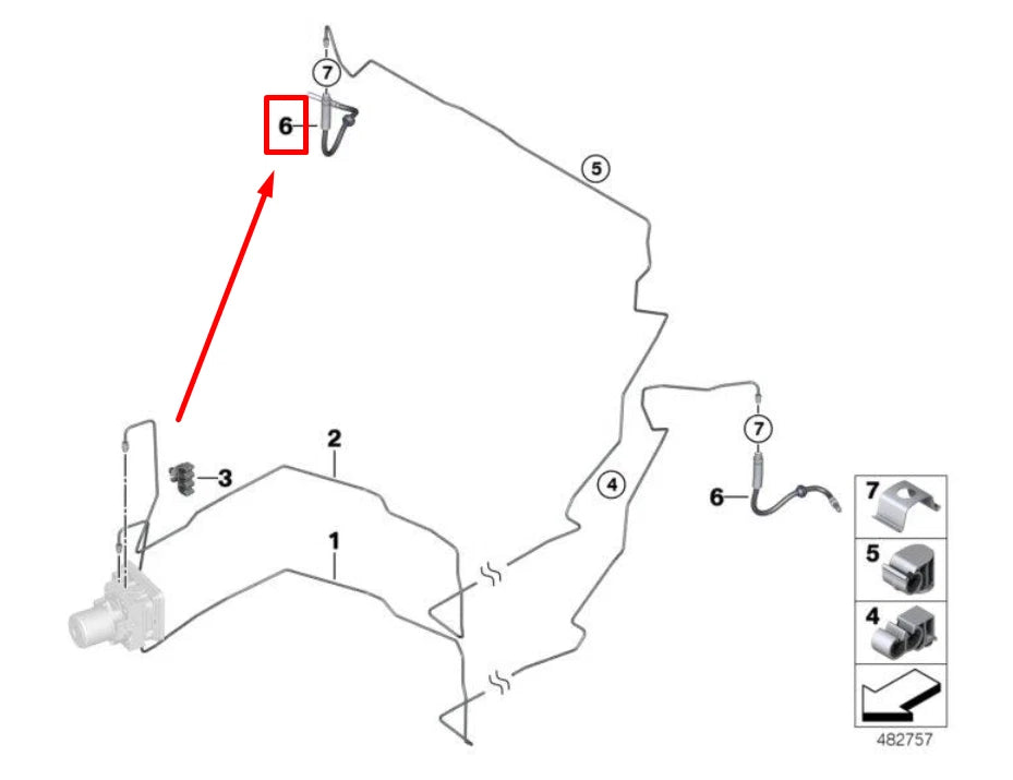 NEW BMW X4 G02, F98 REAR BRAKE HOSE 6872058 34306872058 ORIGINAL