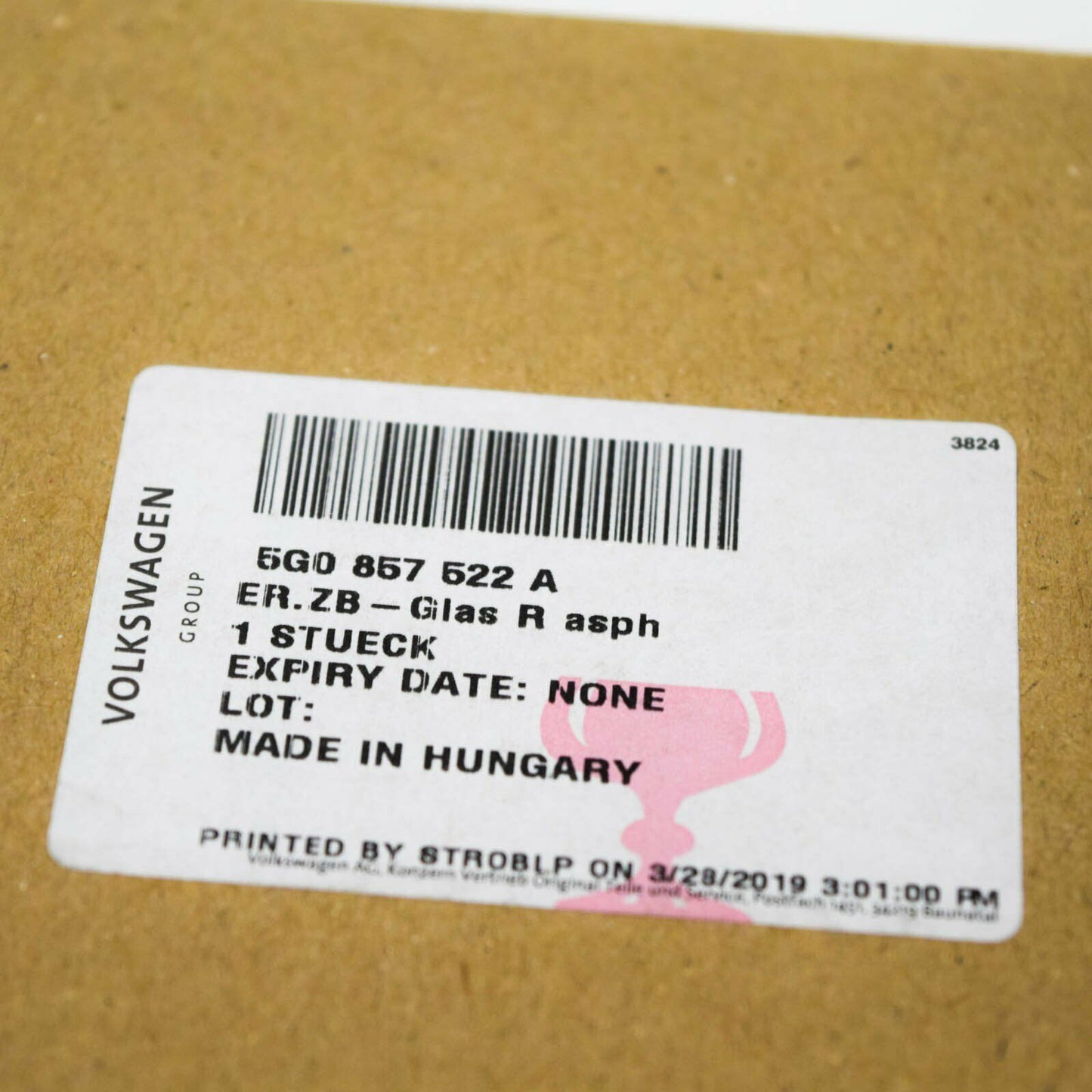 NEW VOLKSWAGEN GOLF MK7 RIGHT WING MIRROR GLASS RHD 5G0857522A ORIGINAL