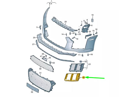 NEW AUDI R8 4S FRONT BUMPER RIGHT SIDE GRILLE FRAME 4S0807682ARN4 ORIGINAL