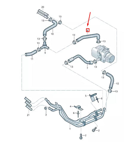 NEW VW TRANSPORTER VI T6 COOLANT HOSE 7E0819308A