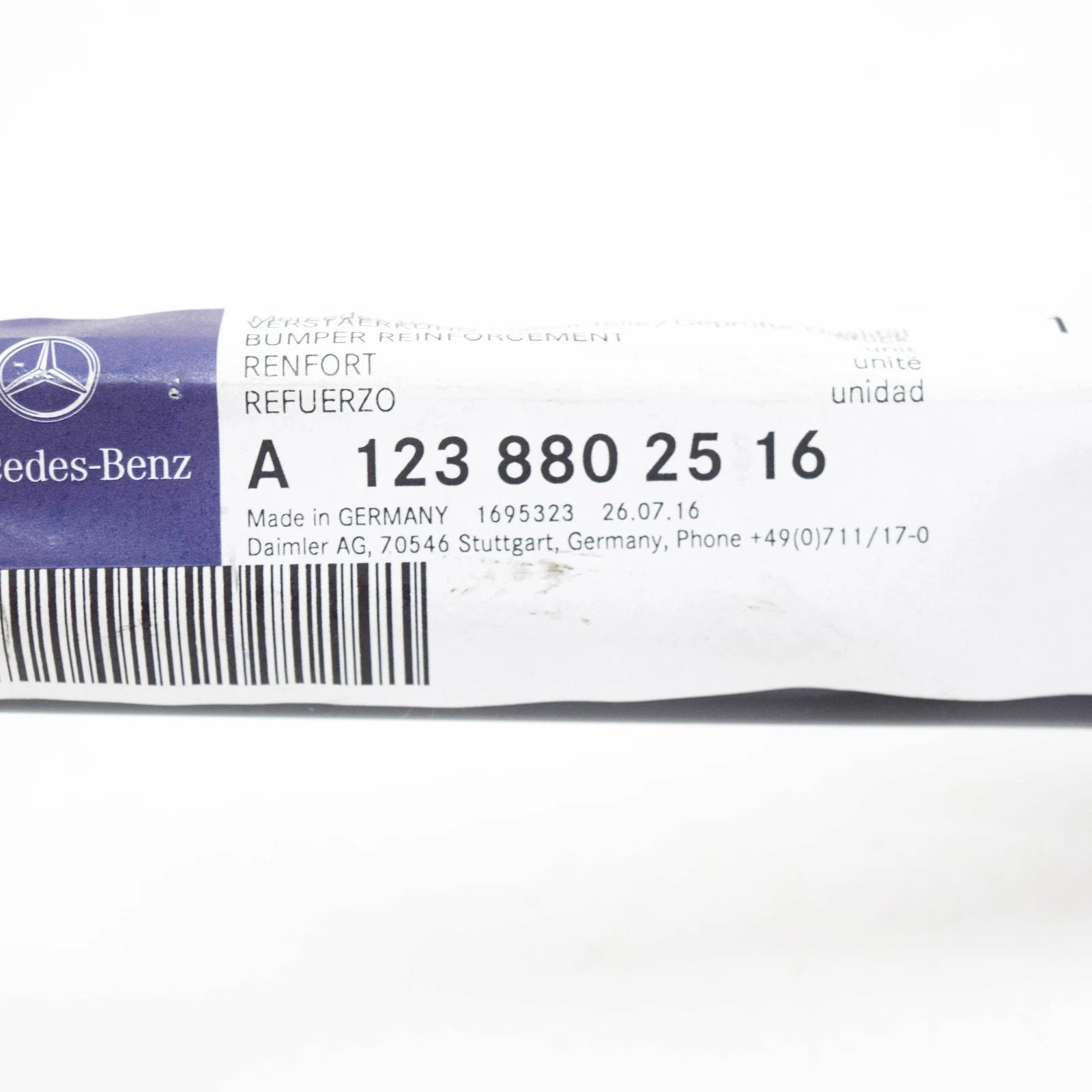 NEW MB SALOON W123 FRONT BUMPER LEFT REINFORCEMENT A1238802516 ORIGINAL