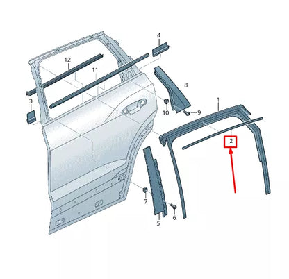 NEW AUDI E-TRON GE REAR LEFT DOOR WINDOW GUIDE TRIM STRIP 4K4839643A