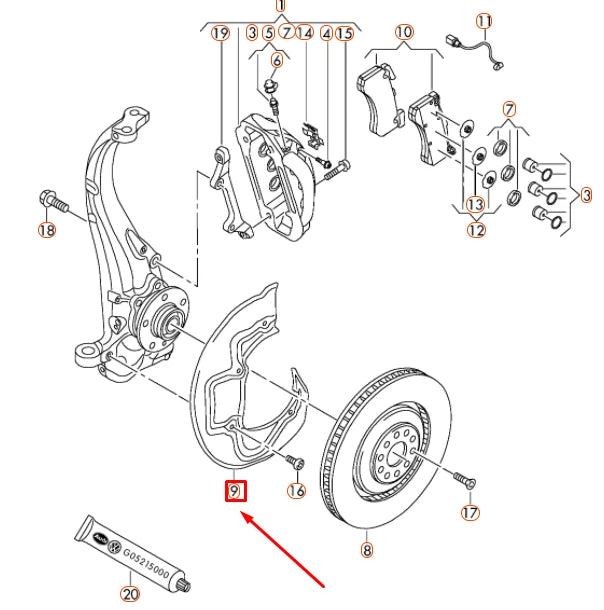NEW AUDI A6 C7 FRONT RIGHT BRAKE DISC COVER PLATE 4H0615312D ORIGINAL