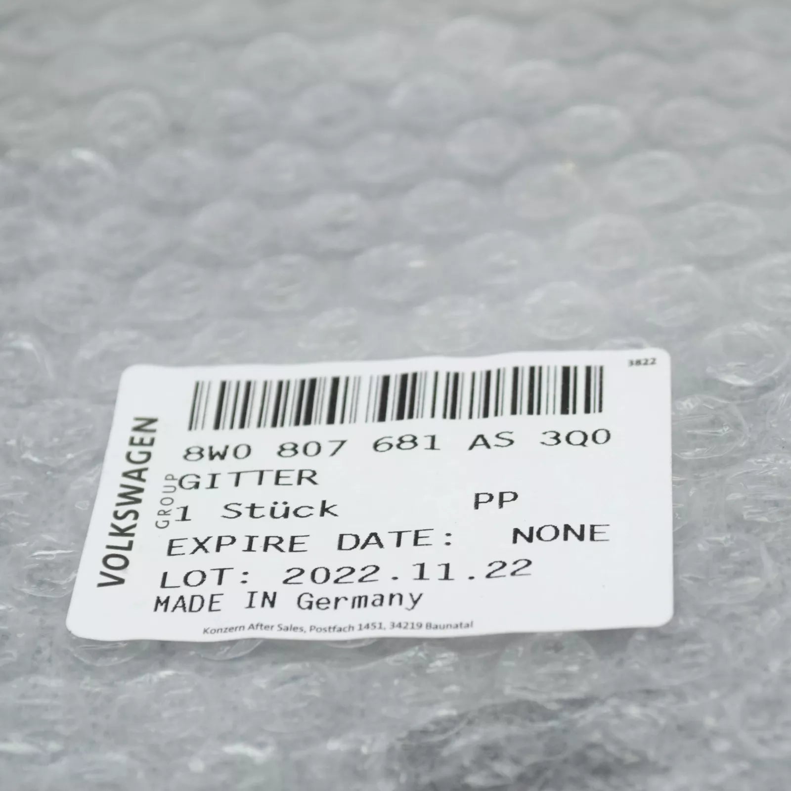 NEW AUDI RS5 8W6 FRONT BUMPER LEFT GRILLE CARBON 8W0807681AS3Q0 ORIGINAL