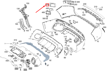 new mb glb x247 rear outer right radar sensor absorber a2478852508 original