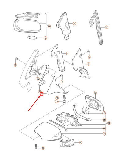 NEW VW BEETLE 9C RIGHT EXTERIOR MIRROR HINGE COVER LHD 1C1853272A ORIGINAL