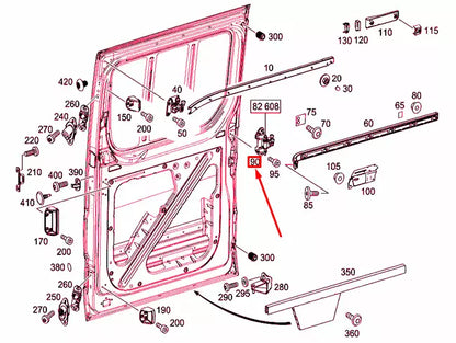 NEW MB SPRINTER 906 CENTRAL RIGHT SLIDING DOOR MECHANISM A9067600947 ORIGINAL