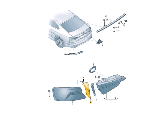 NEW AUDI A5 CABRIO 8W6 REAR RIGHT TAILLIGHT TRIM 8W8945254 ORIGINAL