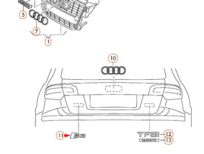 NEW AUDI RS3 8P REAR TRUNK EMBLEM BADGE 8P08537402ZZ